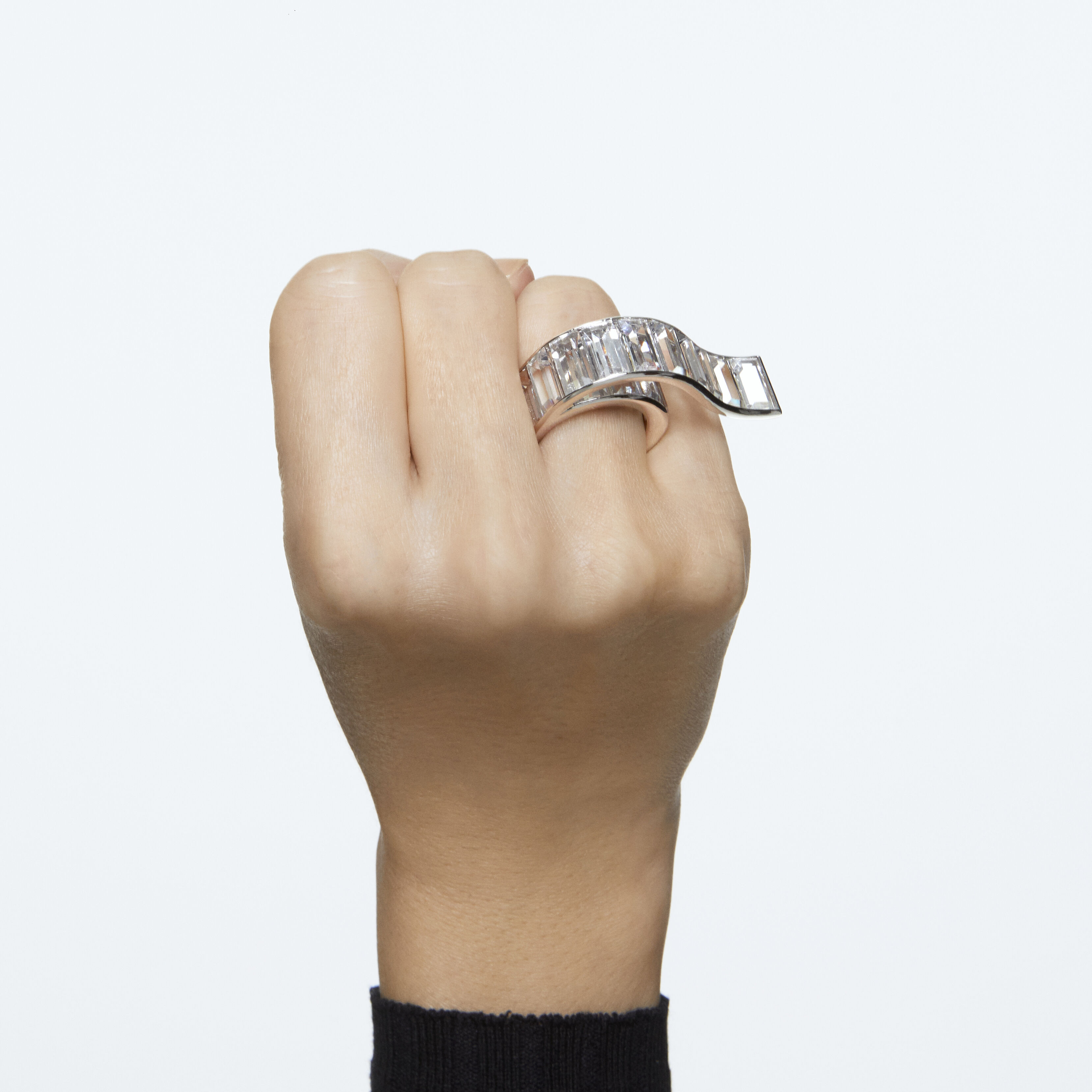 swarovski خاتم matrix، لون أبيض، طلاء روديوم